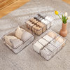 Underwear Storage Box Plastic Socks Underwear with Lid Partition Transparent Arrangement PET Bra Home Wardrobe Artifact