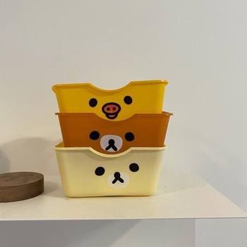 Rilakkuma Series Storage Basket, Nostalgic Rilakkuma Storage Box, Desktop Organizer Box, Multifunctional Planner Storage Basket