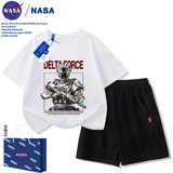 Детский спортивный костюм с короткими рукавами NASA Delta Action, летние хлопковые повседневные шорты для мальчиков, футболка, костюм-двойка