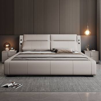 Modern Simple Master Bedroom Double Bed 1.8X 2m Rechargeable Multifunctional Storage Wedding Bed 1.5m for Home Use