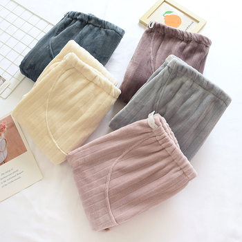Autumn and Winter Pregnant Women's Pants Pregnant Women's Pants Thickened Coral Fleece Home Pants Warm Flannel Pajama Pants