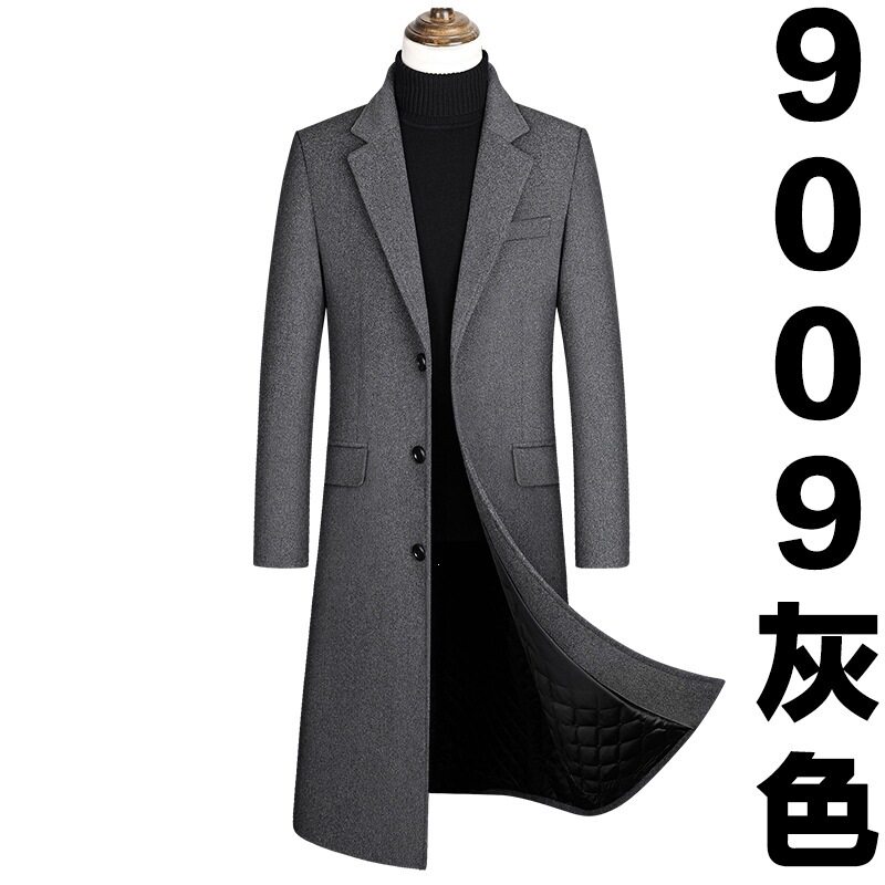 Mens Wool Blend Overcoat Mid Length Thickened Suit Collar Warm Fabric Autumn Winter Fashion Wholesale Available
