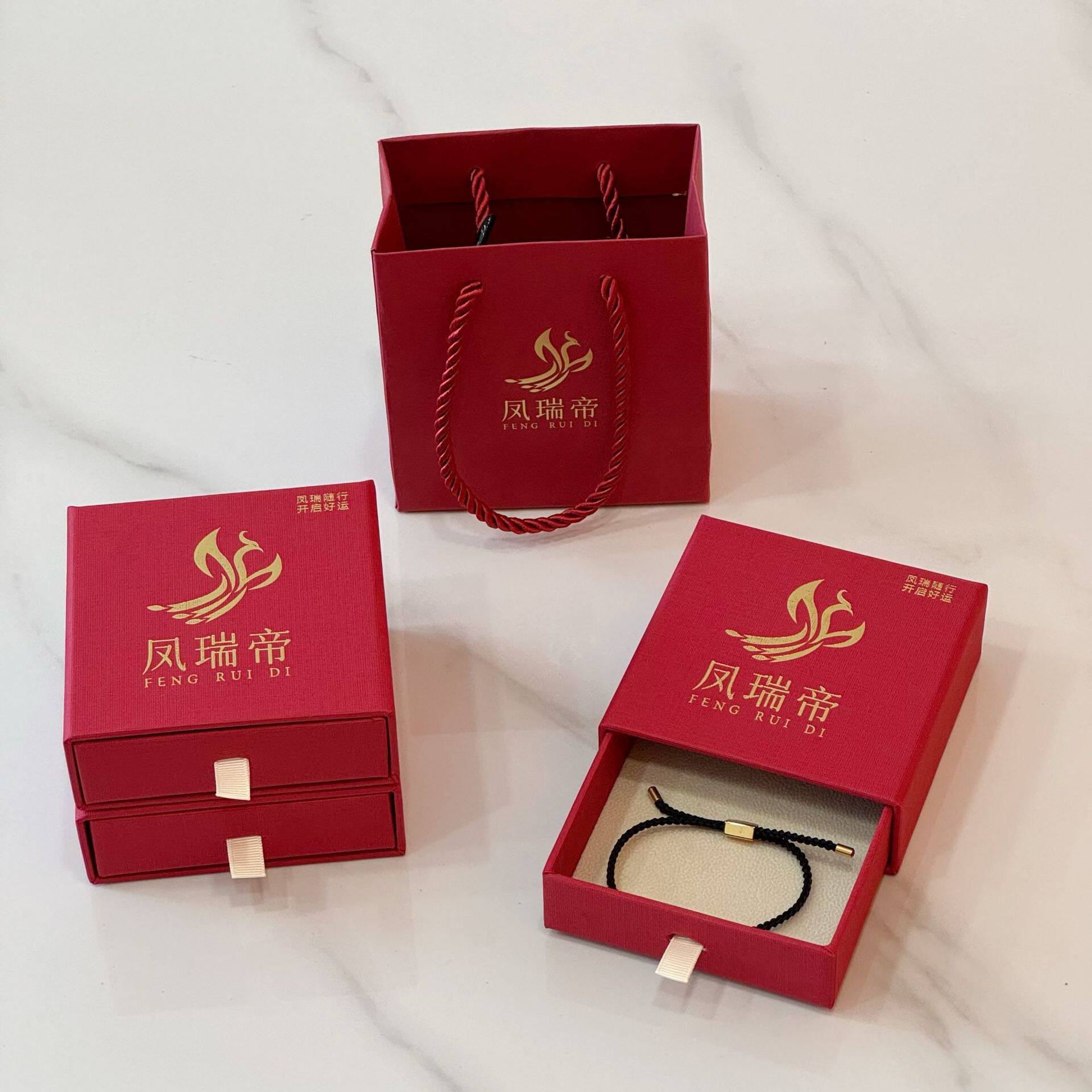 Jewelry Jewelry Necklace Handstring Box Light Luxury Elegant Drawer Universal suit Cardboard Jewelry Packaging Box Wholesale