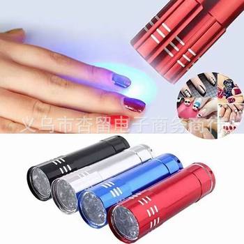 9LED purple light ultraviolet flashlight banknote detection mini nine light mask nail art UV curing fluorescent agent detection pen