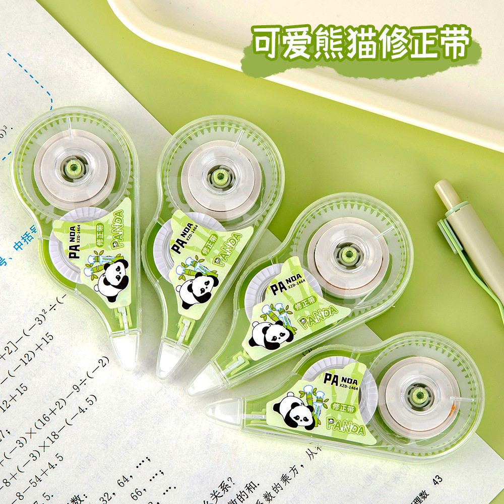 Cute Cartoon Panda Correction Tape Students High Color Transparent Film Modification Correction Learning Stationery Small Gifts