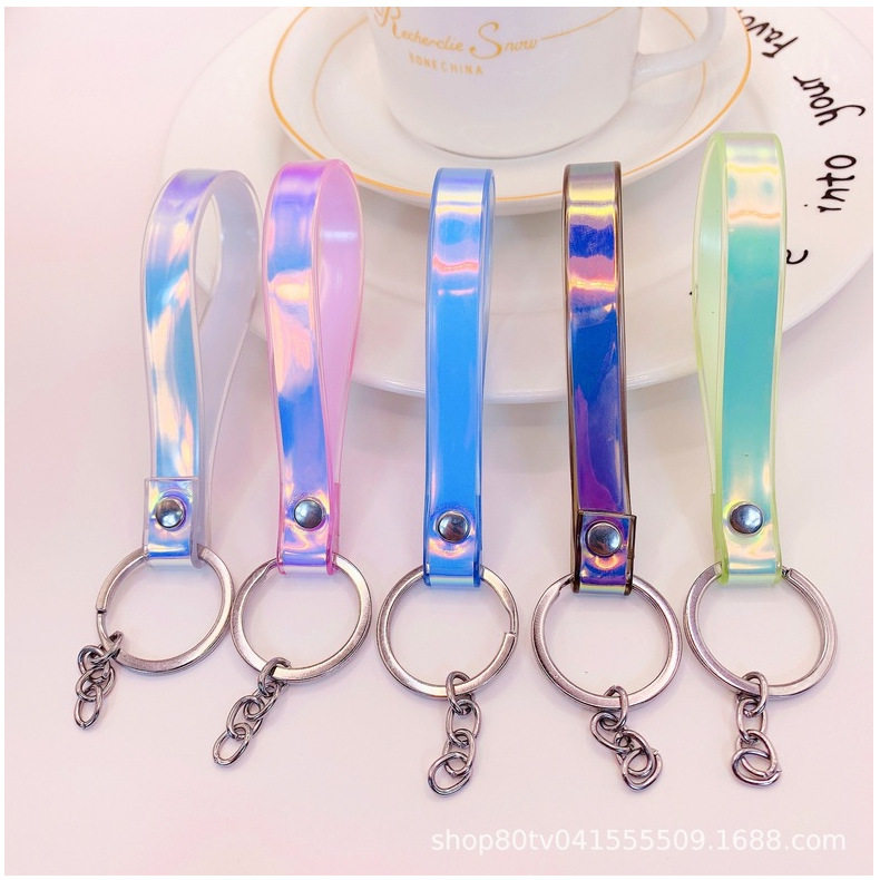 Popular Soft Pvc Color-Changing Material Keychain Lanyard Keychain Accessories Student Bag Pendant Wholesale