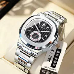 Calendar Steel Band Calendar Quartz Watch Fashion Stainless Steel Waterproof Men's Watch Simple Watch Men
