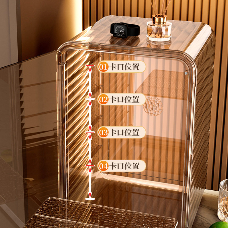 Cup Storage Box Pet Transparent Stackable Moisture-Proof and Dust-Proof Accessible Luxury Storage Cabinet Large Capacity Ceramic Tea Cup Cabinet