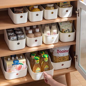 Japanese Cabinet Storage Box Office Desktop Cosmetic Box Refrigerator Drawer Storage Basket Snacks Sundries Storage Box