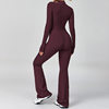 Cross-Border Zipper Cloud-Like Long-Sleeved Yoga Jumpsuit High-Intensity Fitness Sports All-In-One Bodysuit 2012