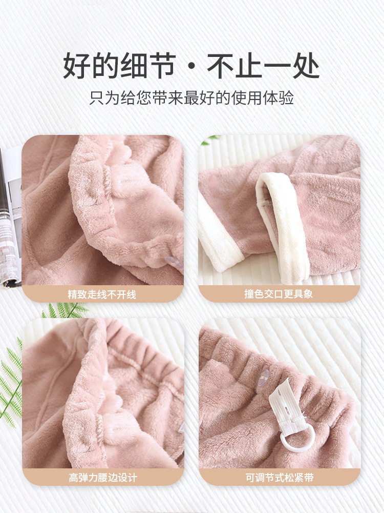 Autumn and Winter Pregnant Women's Pajama Pants Thickened Warm Coral Fleece Home Pants for Exterior Wear Adjusting Fat Plus Flannel