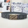 Gray printed square dr gold buckle