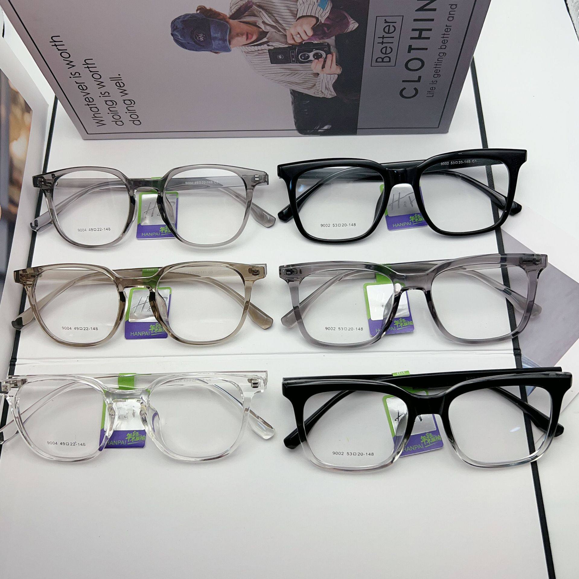 Korean Style Internet Celebrity High-End Large-Frame Frame Gradient Color Large-Frame Plain Transparent Color Versatile Frame Myopia Glasses Frame