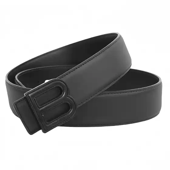 B-Shaped Men's Belt with Smooth Buckle Belt Cross-Border Hot Style