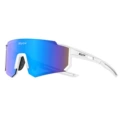 DZ-S1412-B-09 Matte White Frame, Black Temples, Blue Lens, Single Piece (No Packaging)