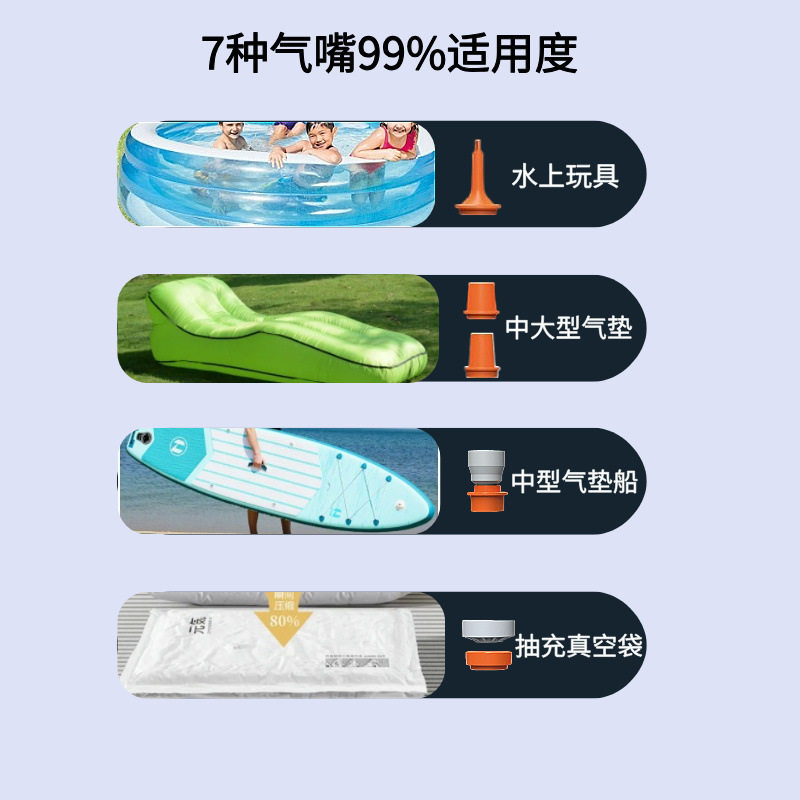 Kailai Outdoor Camping Electric Air Pump for Inflatable Mattresses, Swimming Rings, and Air Beds with Wireless Inflator