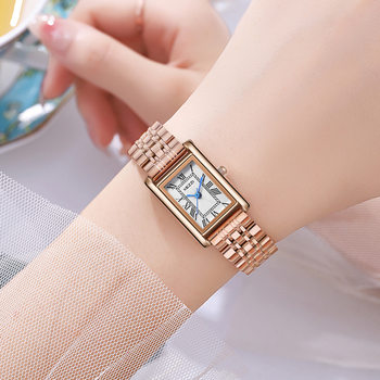 kezzi retro niche square watch women's simple elegant Roman dial light luxury style high-grade workplace women's watch