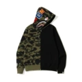 (black and green shark jacket, thin velvet)