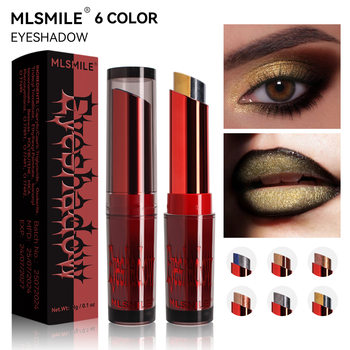 Mlsmile Cross-Border Exclusive Gradient Two-Color Eye Shadow Lip and Eye Dual-Use Waterproof Lazy Eye Shadow Stick Halloween Eye Shadow