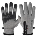 Raw edge zipper th--grey [touch screen]