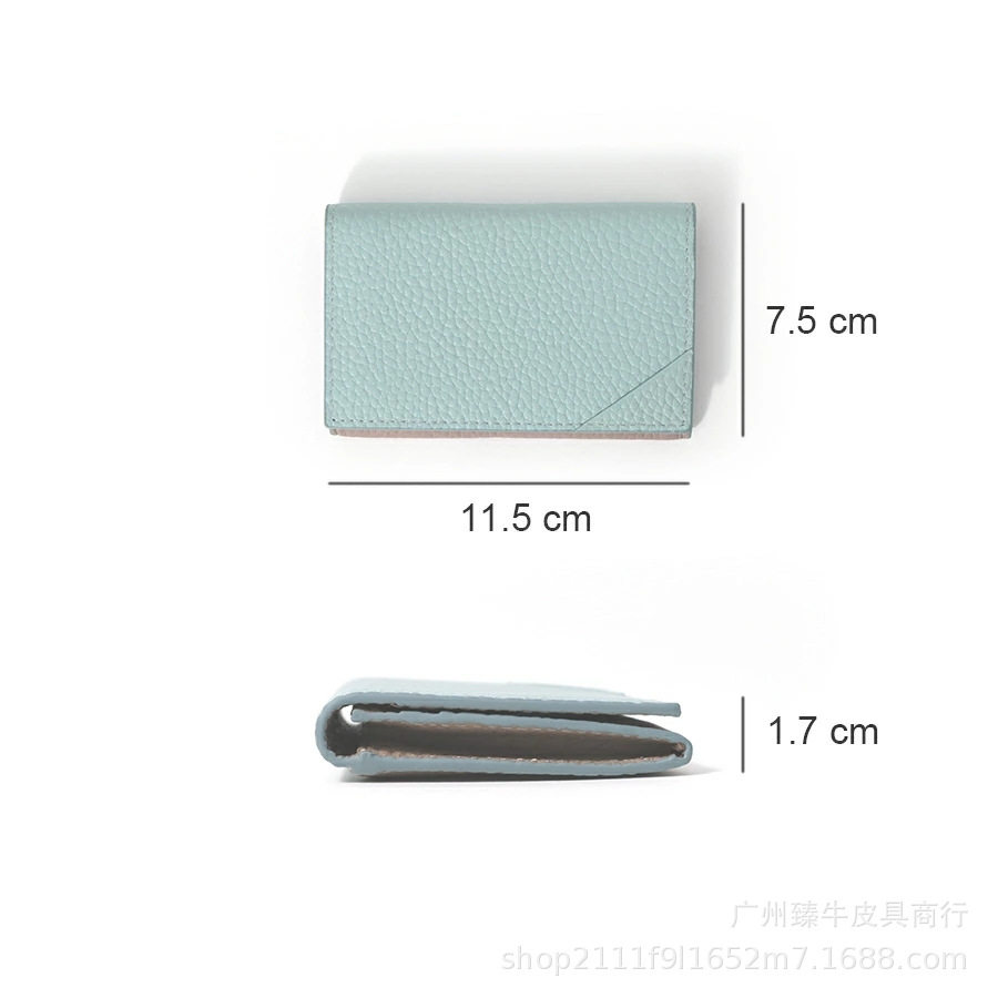 Lotte Genuine Leather Women's Litchi Pattern Stitching Contrast Color Bags Top Layer Cowhide Large Capacity Two-fold Bags