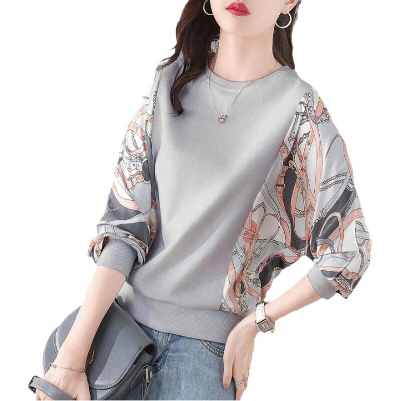 In-Stock 2026 New Women's Sweatshirt for Spring and Autumn, Fashionable Plus-Size Loose Top, Round Neck, Stylish for Moms