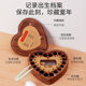 Black walnut love milk tooth box lanugo tooth collection commemorative preservation box newborn beech heart-shaped milk tooth box
