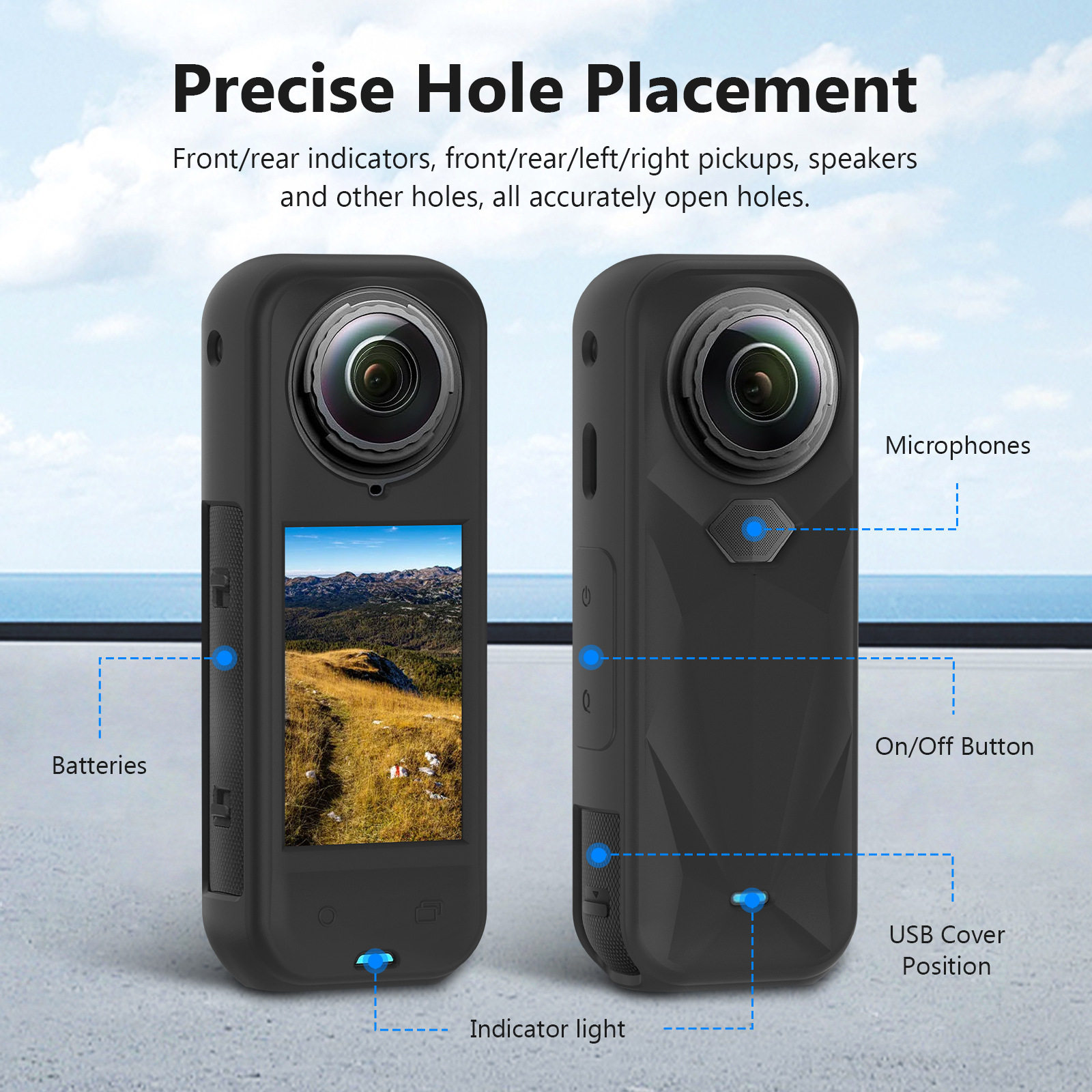 For Shadow Stone Insta360 X5 Body Protective Cover Lens Protective Cover 360 Camera Accessories Silicone Protective Cover