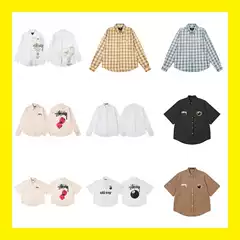 25S Original Standard Stu American Trendy Brand Loose Version Distressed Printed Long-Sleeved Shirt Classic Parade