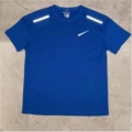 Sports quick-drying reflective small hook t-shirt dark blue