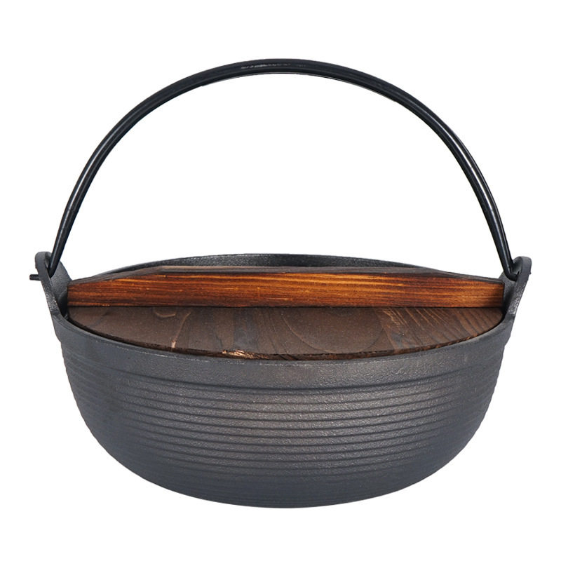 Cast Iron Pot for Outdoor Stewing, Soup Making, Cast Iron Chicken Roasting, Boiling Water, Dutch Pot, Hot Pot, Camping Pot, Sukiyaki Pot, Camping