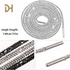 Factory rhinestone round tube shoelace back glue drill tube diy cap rope belt accessories full drill colorful rhinestone strip decorative accessories