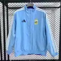 S1033 argentina national team printing zipper retro stand collar stripes reversible jacket