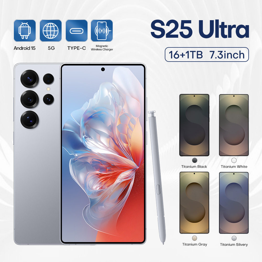 S25Ultra โทรศัพท์มือถือข้ามพรมแดน 4G มีสินค้าในสต็อก พร้อมปลอกยางแท้ 4 64 รองรับการชาร์จไร้สาย ขนาด 6.75 นิ้ว สมาร์ทโฟนเพื่อการค้าระหว่างประเทศ