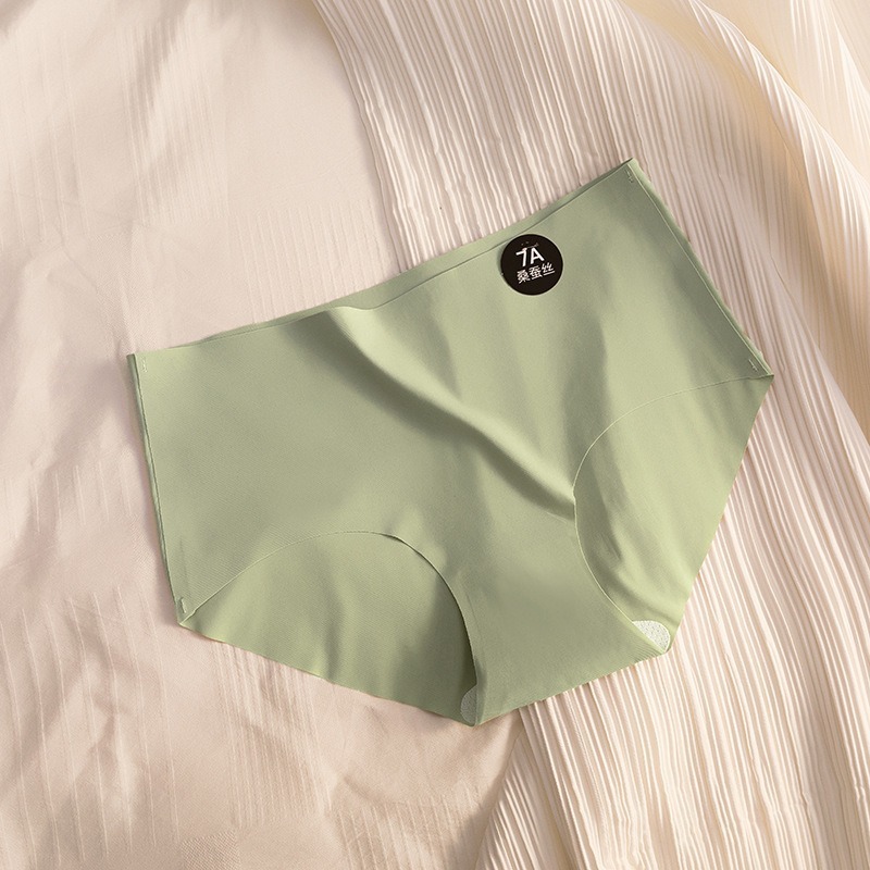 无痕内裤女士不夹臀桑蚕丝抗菌裆少女生中腰运动瑜伽健身三角短裤