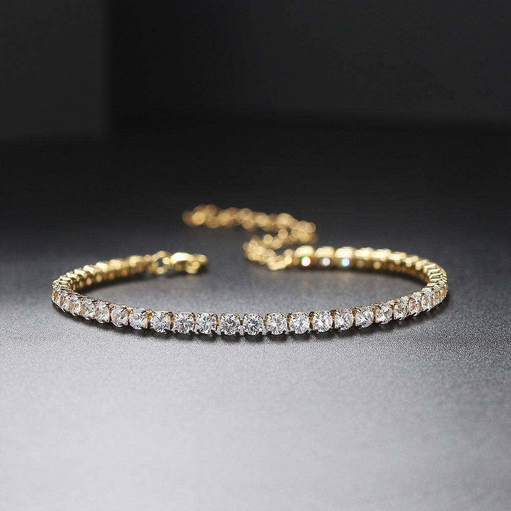 European and American Cross-Border New Stainless Steel Diamond Bracelets, Cold Style, Multiple Rows of Diamonds, Micro-Paved Zircon Jewelry, Men's and Women's Hand Accessories