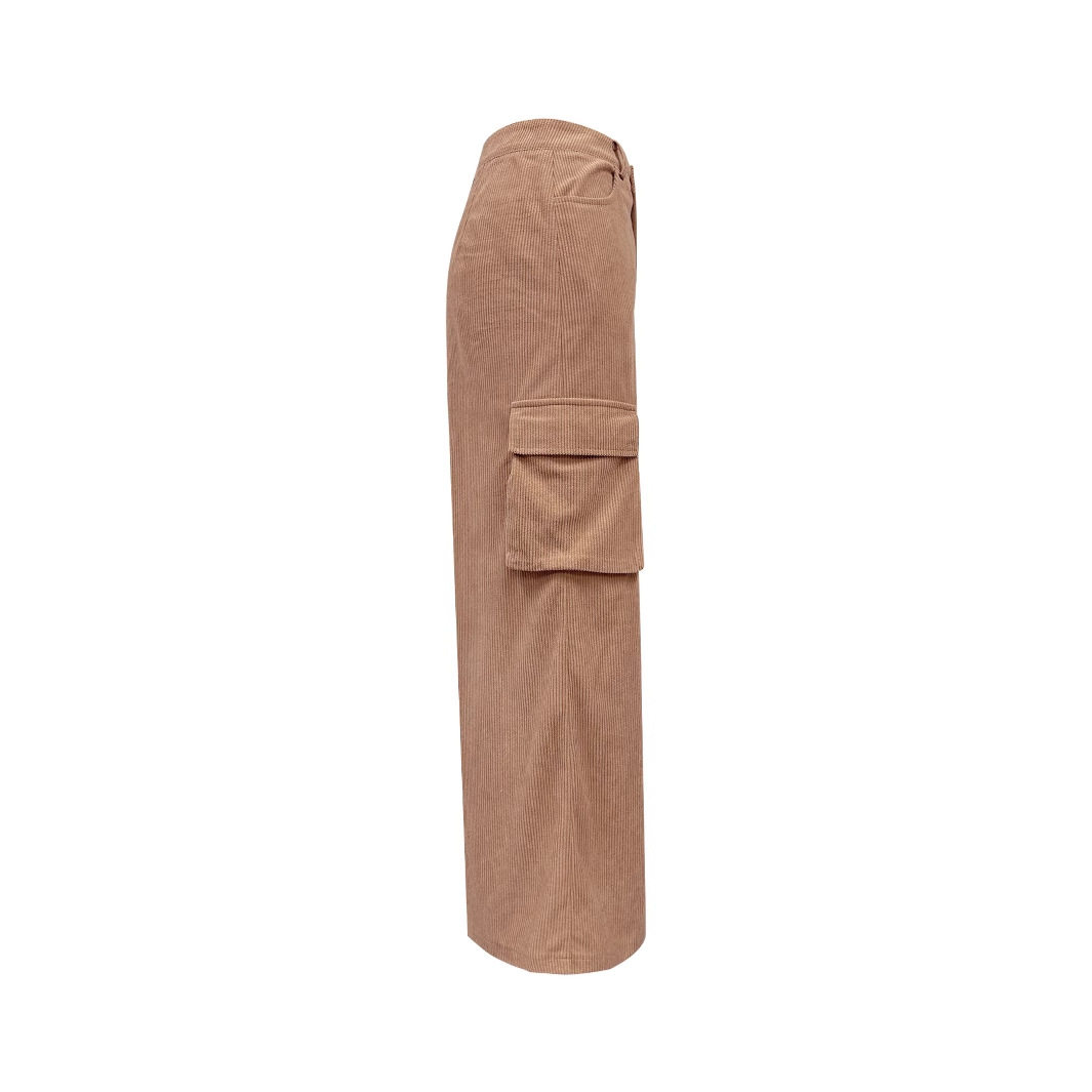 Vintage Corduroy Long Split Skirt Womens Casual Workwear Retro Style for Everyday Wear Wholesale Available