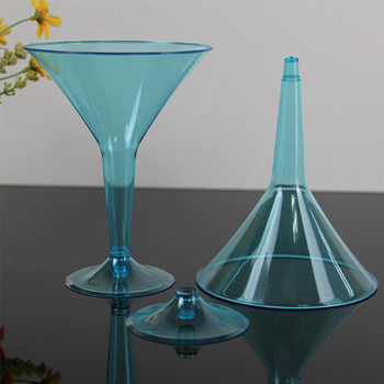 Disposable Martini Transparent Plastic Cup PS Split Goblet Cocktail Cup Colorful Margarita Cup