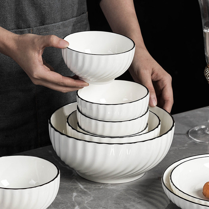 2024 New Style High-grade Dishes suit Household Plate Simple Dishes Chopsticks Underglaze Color Ceramic Tableware Dishes