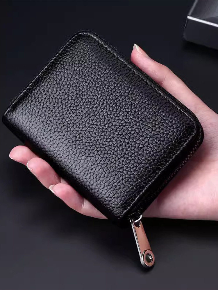 Real Hand Quality Card Bag Men's Exquisite High-end Women's Anti-degaussing Ultra-thin Certificate Multi-card Large Capacity Card Jacket Compact