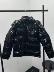 Foreign Trade Cross-Border Trapstar New Detachable Hood Glossy Pu Leather Cotton Jacket Fashion Autumn and Winter Thickened Warm Coat
