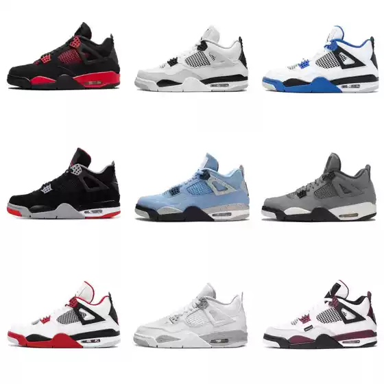 Yutian Aj4 University Blue, White, Black and Red Basketball Shoes Joe 4 Paris Black and Red Thunder White Oreo Men's and Women's Running Shoes