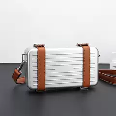 2025 New Niche Simple Elegant Satchel Shoulder Crossbody Suitcase Storage Small Square Bag Hard Shell Same Style for Men and Women