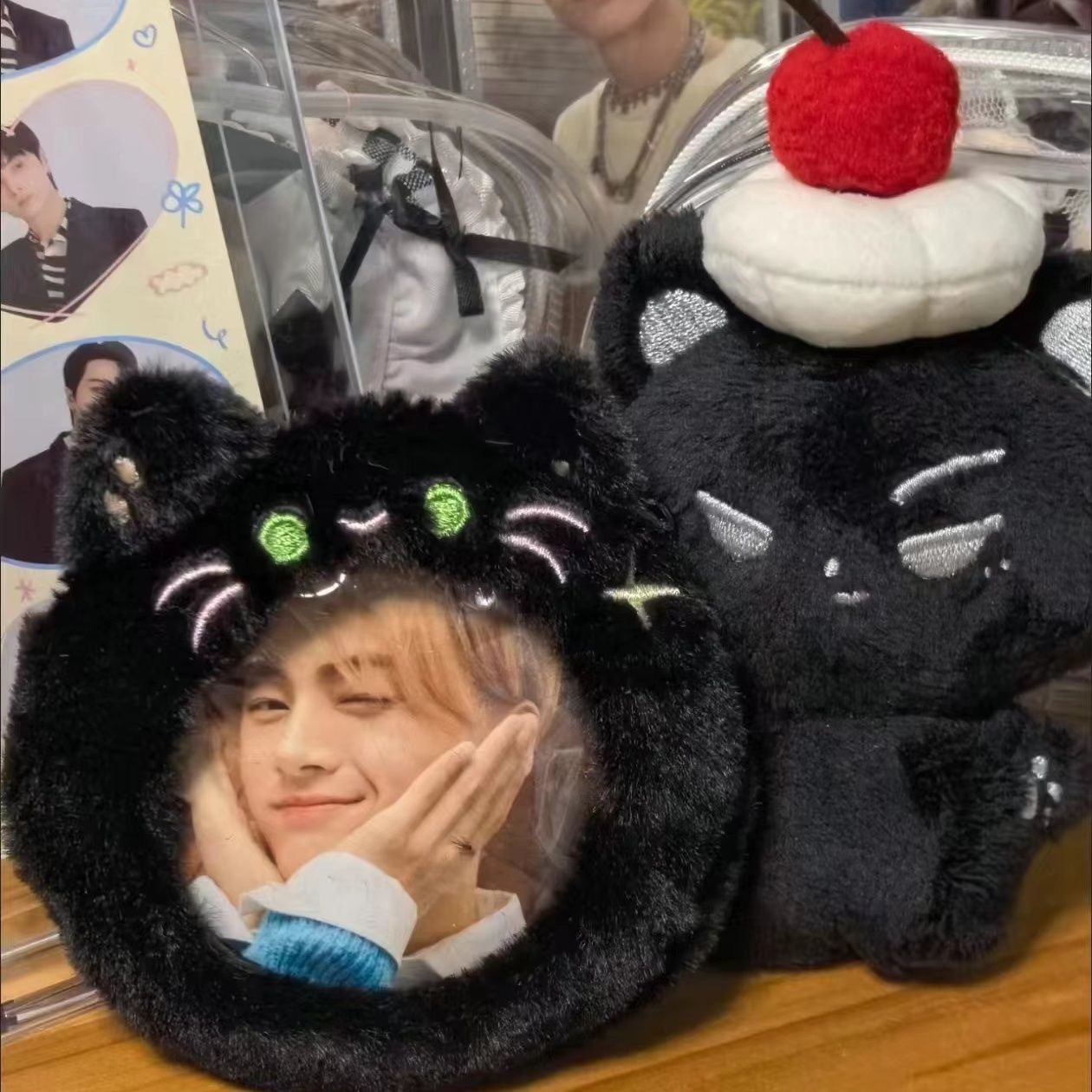 Meow Fox Fox Plush Meow Bag Pendant Small Pain Card Bag Transparent Card Case Display Bag Campus Card Case