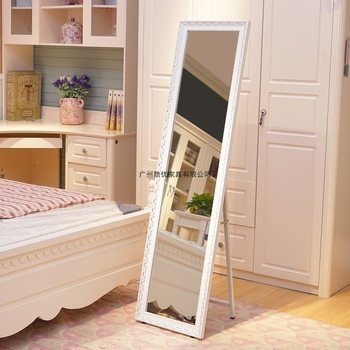 Solid Wood Full-Length Mirror European-Style Floor-To-Ceiling Mirror Simple Bedroom Home Dressing Mirror Clothing Store Student Dormitory Fitting Mirror