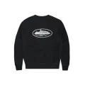 001 round neck sweatshirt/black printed white