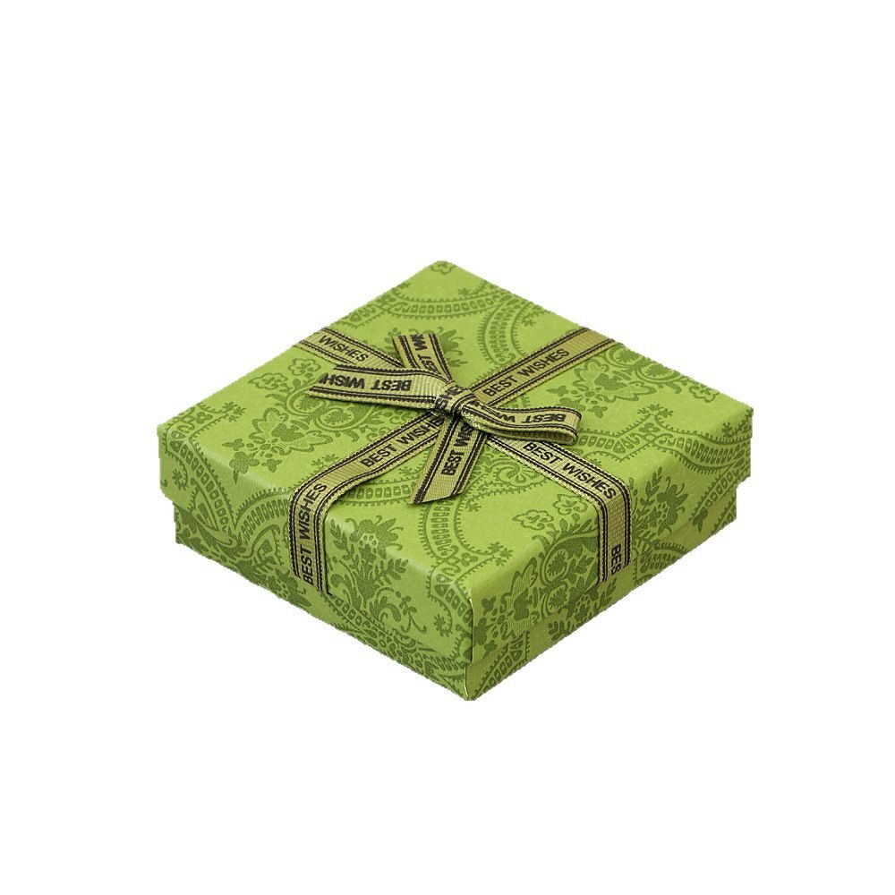 Retro Green Bow Jewelry Box Creative Heaven and Earth Cover Jewelry Necklace Holiday Gift Gift Packaging Box