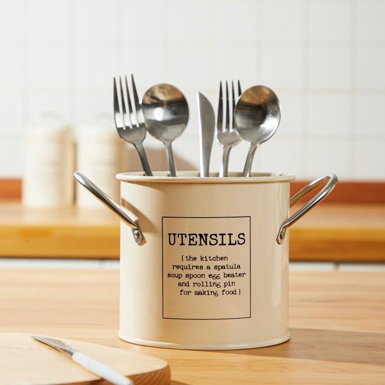 European Retro Style Household Storage Kitchen Tableware Bucket Rice Bucket Flour Bucket Seasoning Jar Rust-Proof Metal Gift