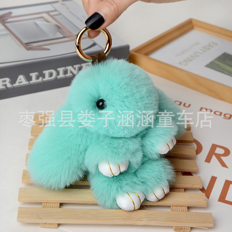 萌萌兔装死兔挂件仿獭兔毛汽车钥匙扣包包挂件小兔子挂件情侣挂件