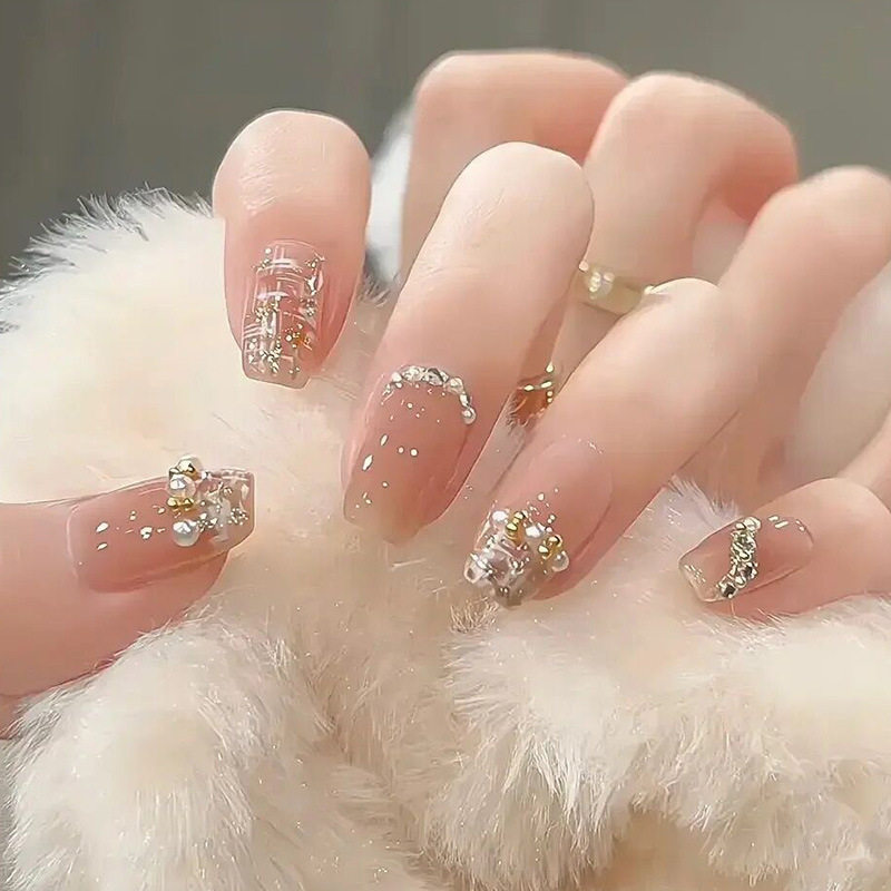 French flash butterfly machine wearable nail products wearable nail piece wholesale 24 pieces of wearable nail source factory